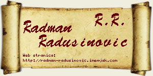 Radman Radusinović vizit kartica